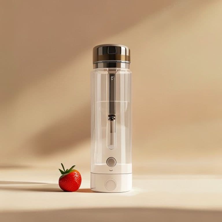 Clean studio product photo of a portable blender on an off-white background